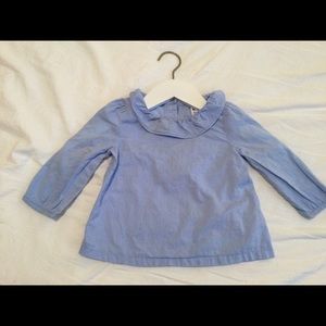 Janie and Jack Swiss dot long sleeved top  12-18 mos ruffle collar